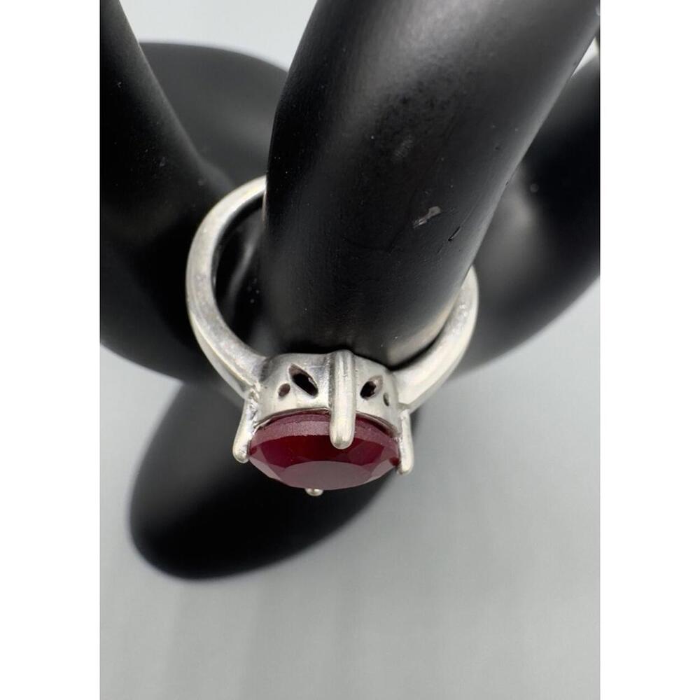 Stunning Red Ruby Sterling Silver 925 Tryzub Coat… - image 6